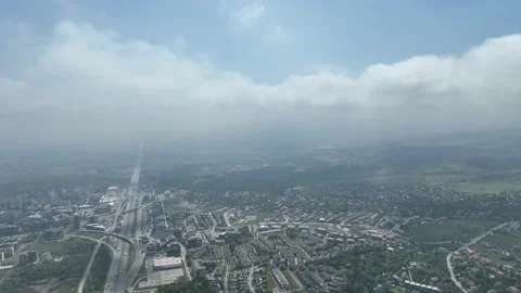 Fog over the city. Sofia view Stock Footage 197069883