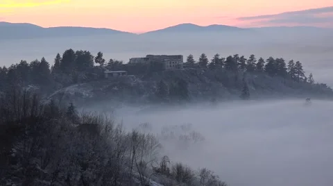 Fog over the city time lapse Stock Footage 58264425