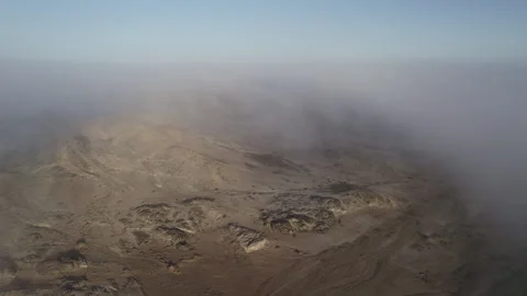 Fog over the desert in Namibia luderitz Stock Footage 263698536