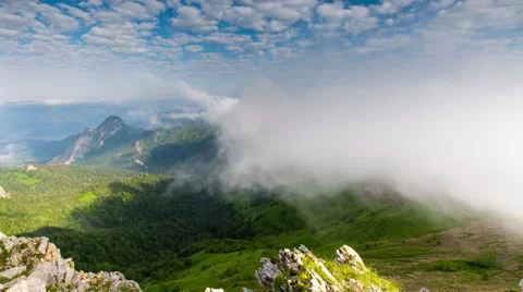 Fog over the forest in the mountains. Stock Footage 52581268