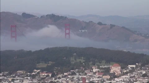 Fog Over Golden Gate Bridge Time Lapse Stock Footage 142477241