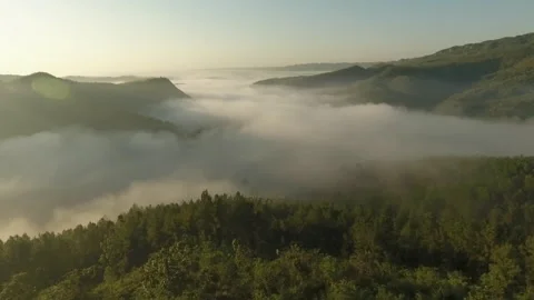 The fog over the hills Stock Footage 268977662