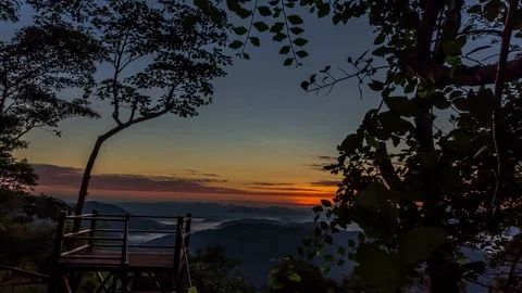 Fog over Loei city, Time lapse Stock Footage 87104433