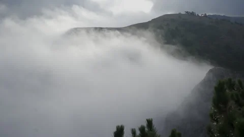 Fog over the mountain Video stock 130839764