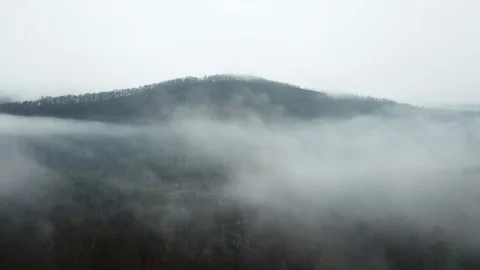 Fog over mountains drone 4k 스톡 동영상 128656669