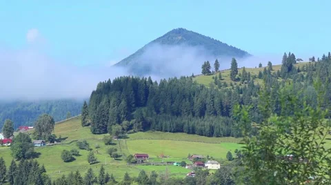Fog over the mountains Stock Footage 64883110