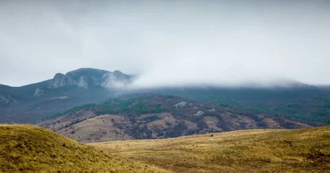 Fog over mountains Stock Footage 73028742