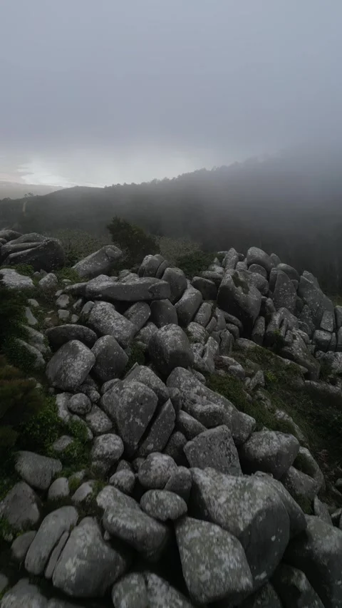 Fog over the mountains Stock Footage 299129940
