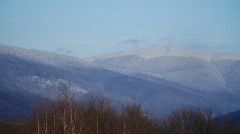 Fog over the mountains Stock Photos