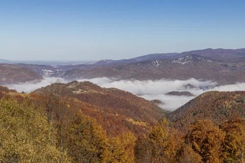A fog over the mountains Stock Photos