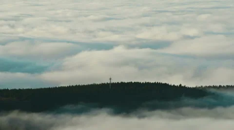 Fog over the mountains - time lapse Stock Footage 33418963
