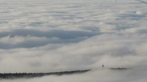 Fog over the mountains - time lapse Stock Footage 33419288