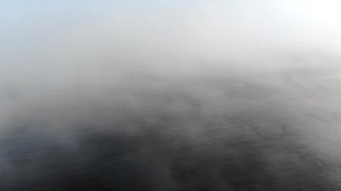 Fog over the ocean at the southern coast of Norway. At Langenes, Søgne, near Stock Footage 92880723