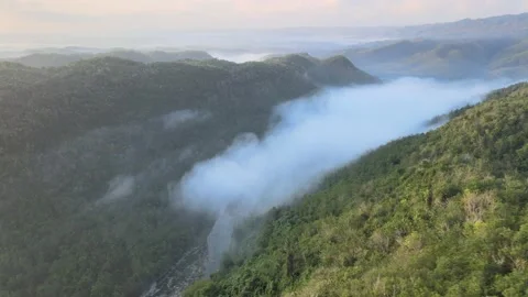 Fog over the oyo river Video stock 196673865