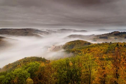 Fog over a valley 5 Foto stock