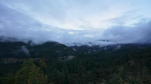 Fog over valley, Emigrant Gap Scenic Overlook Stock Footage 252087507