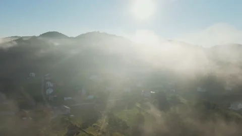 Fog over the Village Video stock 150193145