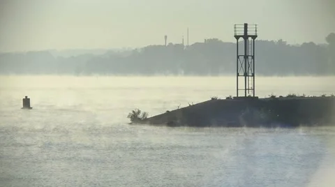 Fog over the water Stock Footage 55674750