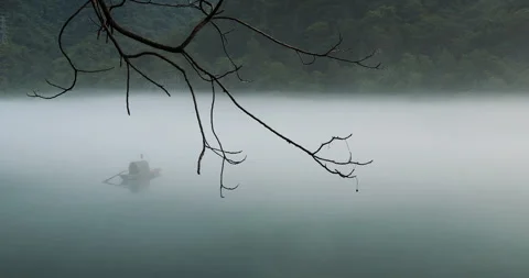 Fog overflowed the Xiaodong River 스톡 동영상 295587956
