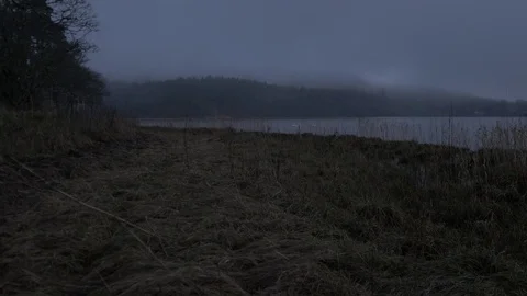 Fog Pan up Island Stock Footage 84570414