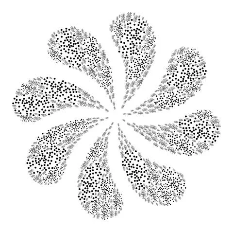 Fog Particles Icon Curl Flower Cluster Stock Illustration