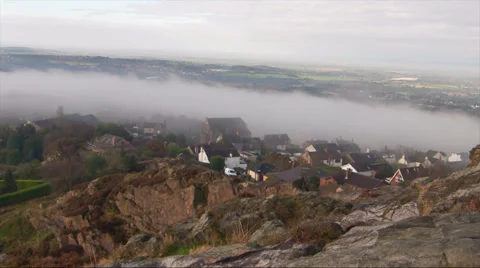 Fog passing through Village - time-lapse 库存影片 37344587