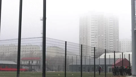 Fog on the playground Stock Footage 164898009