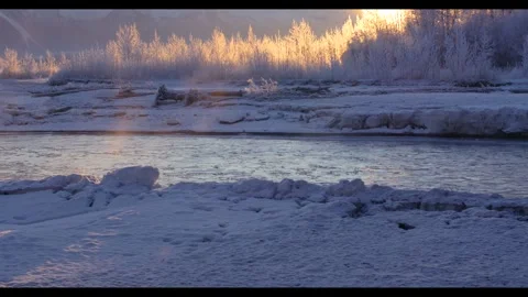 Fog Rising Off A Freezing River Stock Footage 307073923