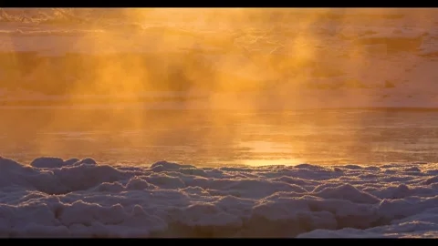 Fog Rising Off The Water Stock Footage 307073920