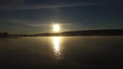 Fog on the river Stock Footage 56246377