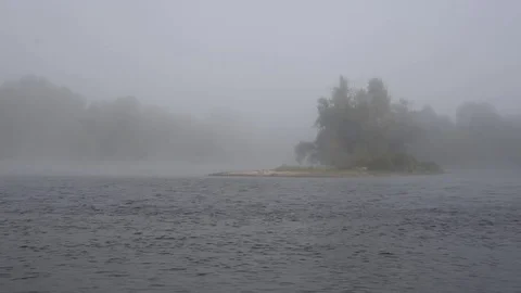 Fog on the river Stock Footage 80807392
