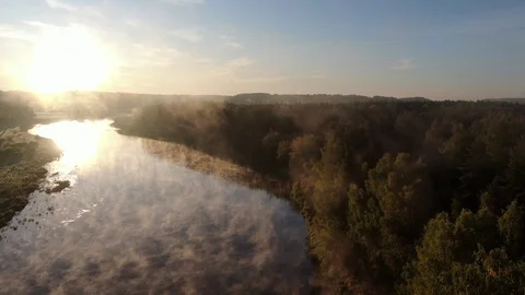 Fog on the river Stock Footage 116671418