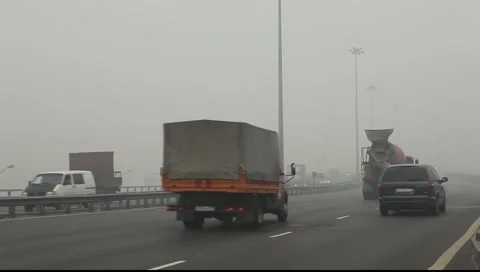 Fog on road Stock Footage 6875165