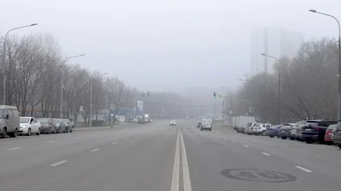 Fog on the road Stock Footage 164898045