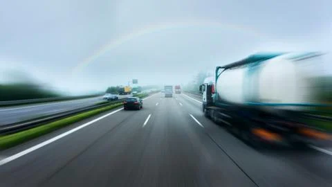 Fog on the road Stock Photos