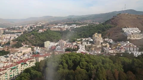 Fog Rolling in over Malaga, Spanish Stock Footage 46082059