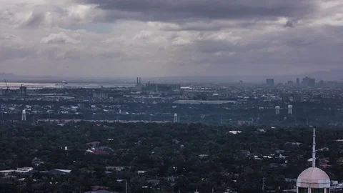 Fog Rolling Over Manila, Philippines; Day Time Lapse  Stock-Footage 85028320