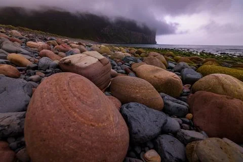 Fog rolling in in Rackwick Orkney Stock Photos