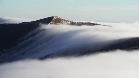 Fog Rolling Through Balkan Mountains in Time Lapse Stock Footage 168288473
