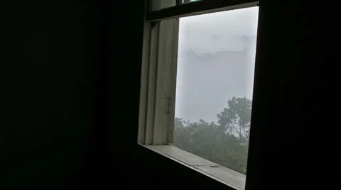 Fog Rolling in Through Window Video stock 24819717