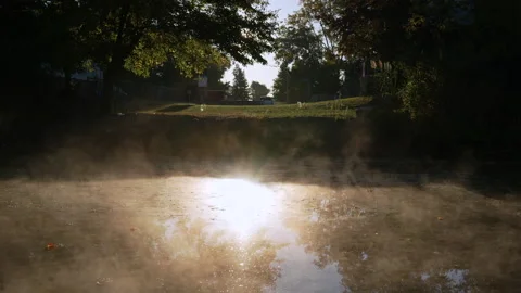 Fog rolling on water Stock Footage 218260018