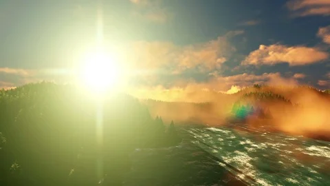 Fog running over mountains Video stock 79995051