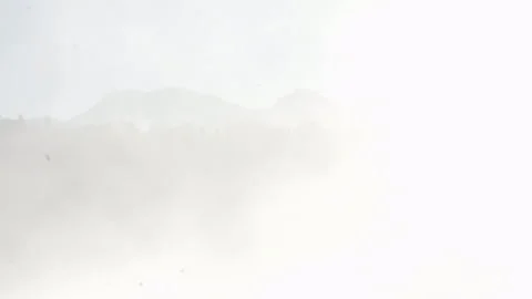 Fog Slowly Moving Over Hill In Winter Season Stock Footage 264817396