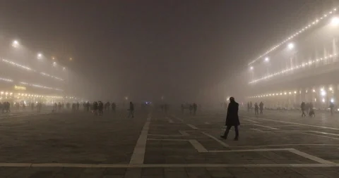 Fog in S.Marco square, Venice Stock Footage 167802503