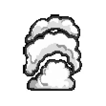 Fog smoke cloud pixel art vector illustration Stock Illustration