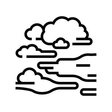 Fog smoke line icon vector illustration Stock Illustration