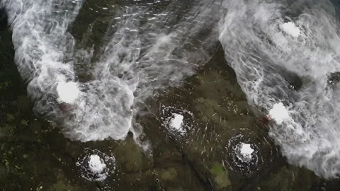 Fog smoke slow motion movement over water pond surface elegance beautiful nat Stock Footage 157798543