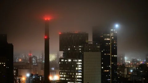 Fog Smokestack Stock Footage 128720693