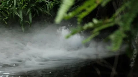 Fog is spreading over the water surface Stock Footage 317592971