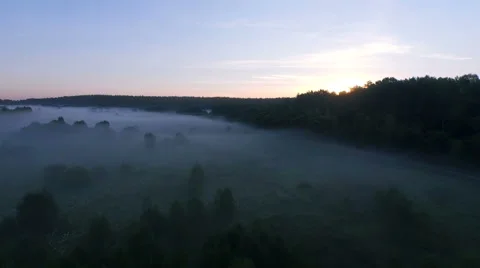 Fog at sunrise Video stock 54028747